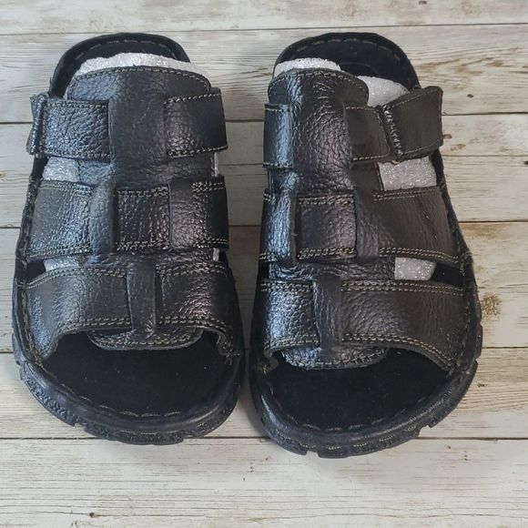 NEW Kids Luna Black Leather‎ Woven Sandals Size 11 - Picture 1 of 10